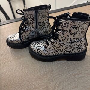 Steve Madden Black and White Kids Boots